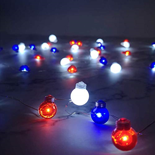 Patriotic LED String Lights for Independence Day Decor Red ...