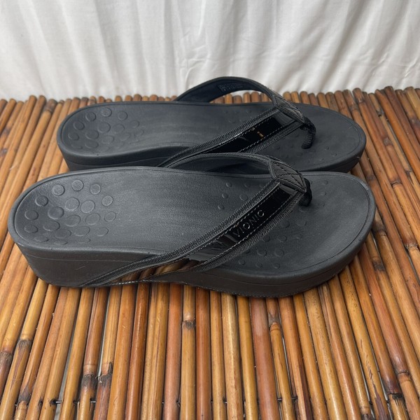 Vionic High Tide Womenâs 6 Black Flip Flop Sandal - techworld20.com