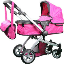 dolls triplet pram