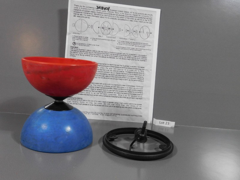 YoHo Superspin 5" Diabolo -MAKES INTO A BAL Used- one way Bearing -instr  Lot 23