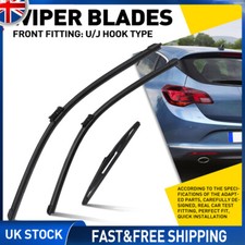 27'' 25'' 12'' For Vauxhall Astra J Mk6 10+ Front & Rear Windscreen Wiper Blades