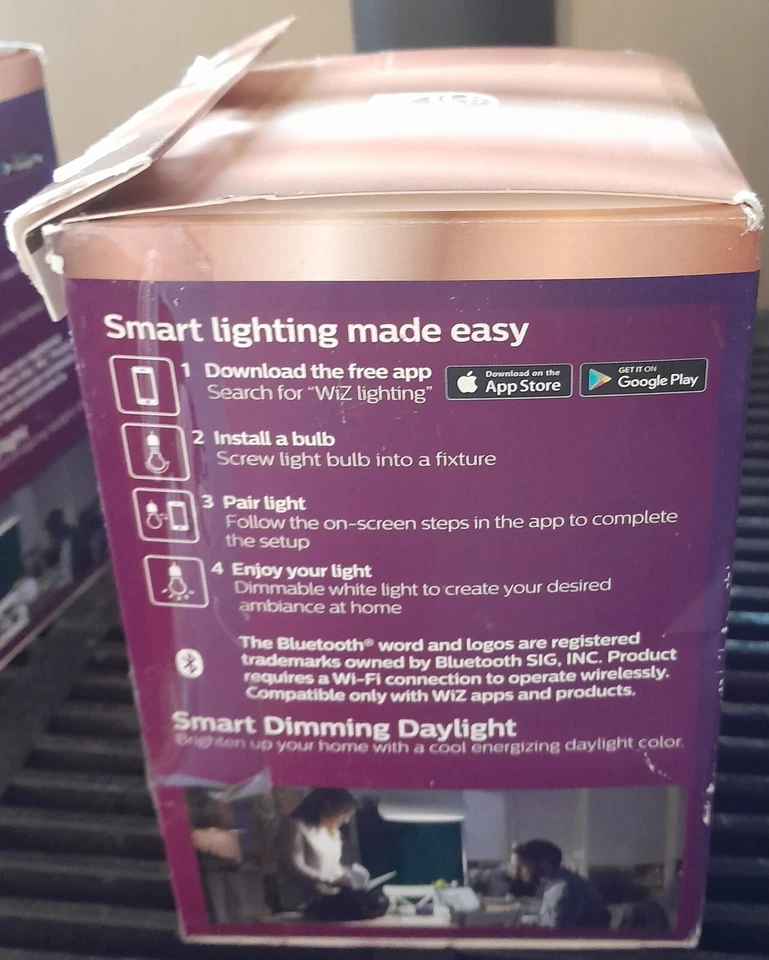 Philips Daylight LED 65Watt Dimmable Smart Wi-Fi Wiz Connected Light Bulb 2 Pack - Image 2 of 3