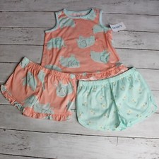 Carter's Girl's Shortie Pajama Set Size 5T Elephants