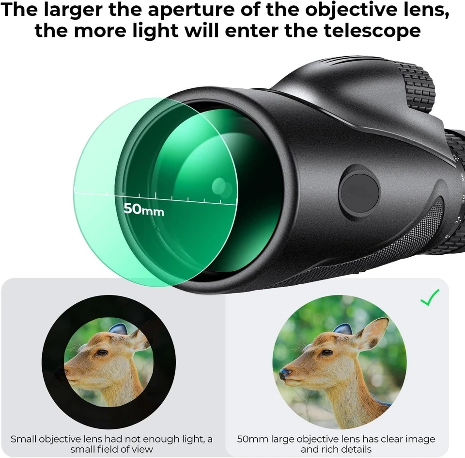 Lente FMC de alta potencia para observación de aves, caza, viajes y acampada US Foto 3 de 4