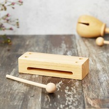 Percussion Wood Block With Beater Handmade Instrument 17cm