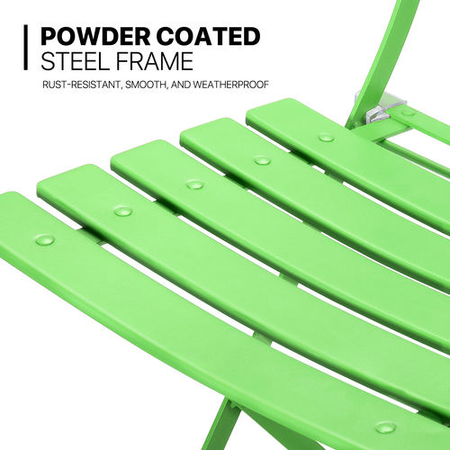 3 Piece Foldable Patio Table Chairs Set Garden Patio Furniture Green w/Cushion - Picture 6 of 9