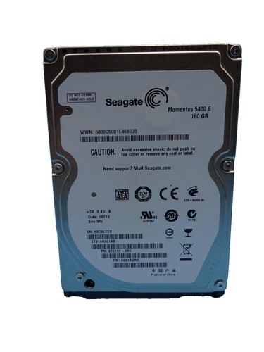 160 GB SATA SEAGATE Momentus 5400.6 ST9160310AS S/N: 5XT0LEEB 2,5 ZOLL #NFP877