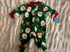 Carters Infant Unisex Christmas Fleece Zipper Blanket Sleeper Santa Newborn NEW
