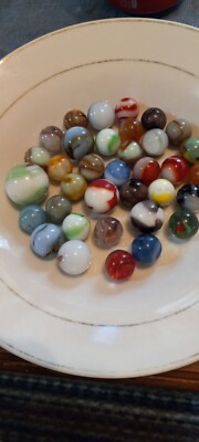 35 collector's marbles from estate various makers and ages lot 2.