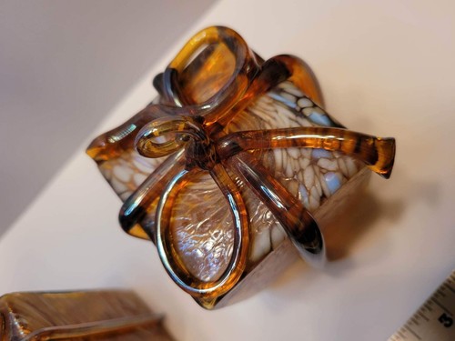 Pair of THAMES ART Signed Present Gift Boxes Hand Blown Glass Ornaments. - Picture 21 of 22