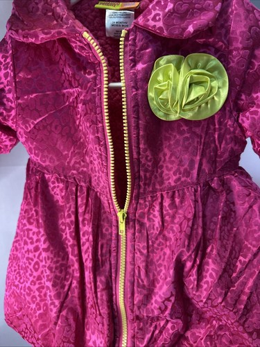 Cappotto e berretto Penelope Mack 24M rosa brillante stampa animalier in rilievo velluto bambini - Foto 7 di 22