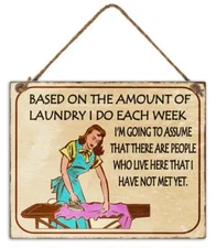 Laundry Room Metal Sign Funny Country Vintage Retro Tin Home Signs Wall Decor