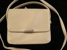 Nine West Silver Purse Fold Over Flap Crossbody Small Shoulder Bag   