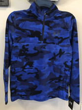 Under Armour 1/4 Zip Camo Fleece Sweatshirt-Blue-Boy's Size YLG NEW 44