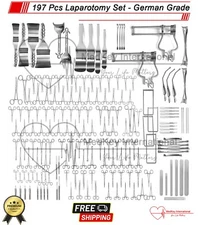 197 pcs Laparotomy Surgery Set - Surgical Premium Quality Instruments German Gr