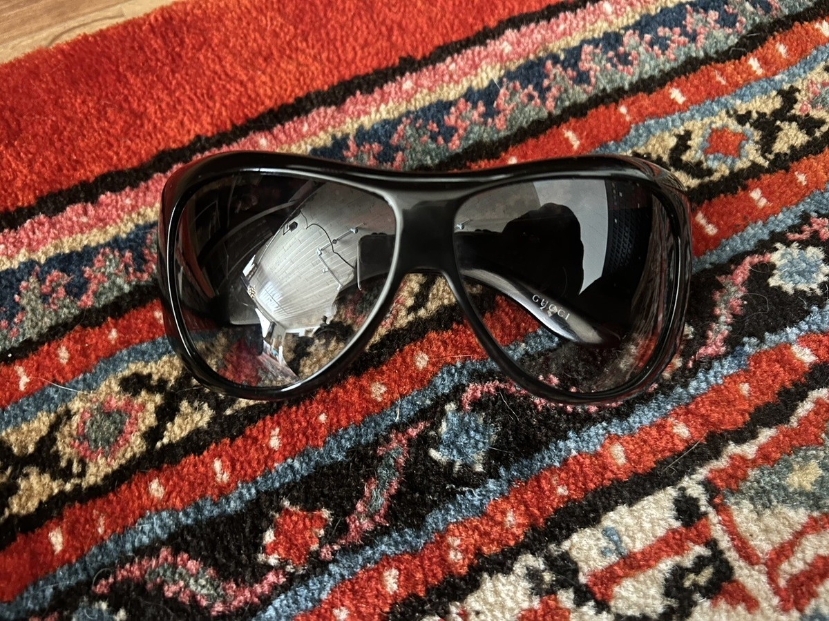 Authentic Vintage Gucci Studded Sunglasses Black 2000s With