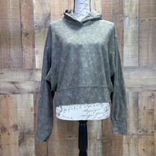 Athleta Hoodie Long Sleeve Sweatshirt Cropped Green Camo Farallon Size Medium