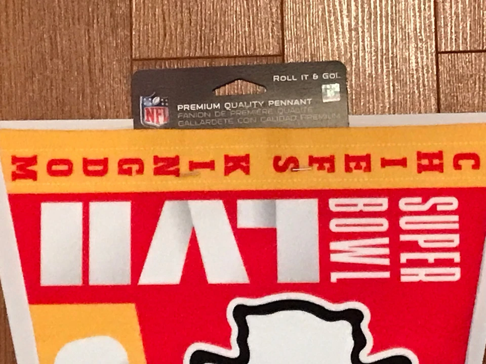 Banderín KC Chiefs Super Bowl LVII 57 Champions Kansas City Wool Roll & Go Pro Foto 2 de 4