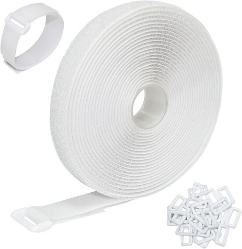 25mmx5m Mit 25pcs Plastik Schnalle Haken & Öse Riemen Rolle Black & Weiß - Picture 17 of 20