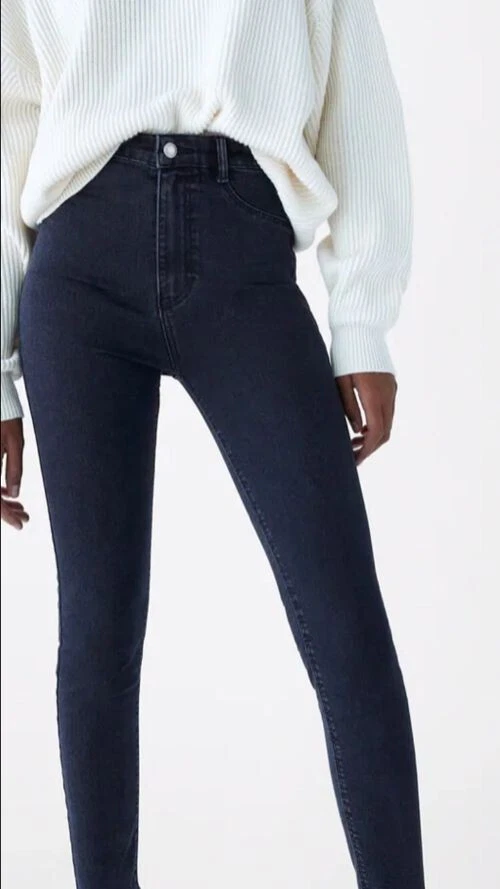 Brand New Zara Super Stretch Dark Blue High Elasticity TRF Denim Jegging 38 10