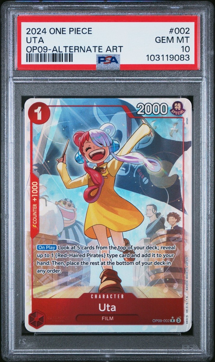 ウタ　OP09-002 PSA10 2024 One Piece OP09-002 Uta Alt Art Rare PSA 10 Emperors Of The