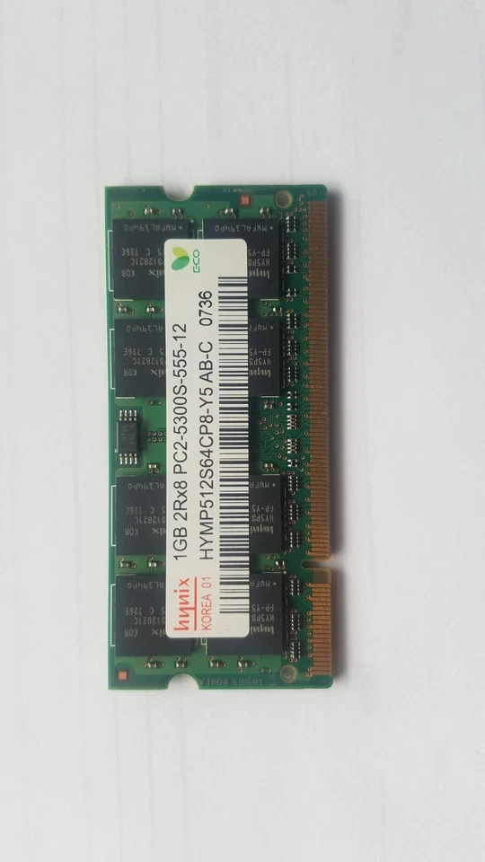 HYNIX DDR2 1GB 2Rx8 PC2-5300S-555-12 HYMP512S64CP8-Y5 AB-C SODIMM LAPTOP MEMORY - Image 2 of 4