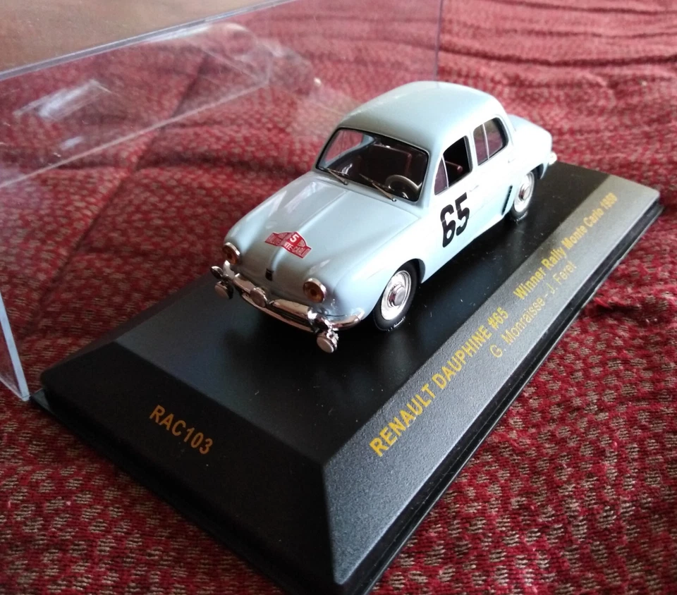 RENAULT DAUPHINE MONRAISSE/FERET MONTE CARLO 1958 (IXO 1:43 CON TECA NO SCATOLA - Immagine 2 di 2
