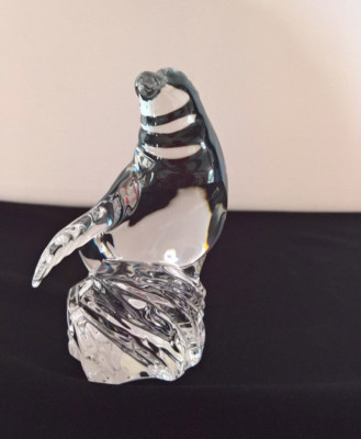 Figur Tierfigur Robbe Seelöwe aus Bleikristall Glas Label Wonders of the wild