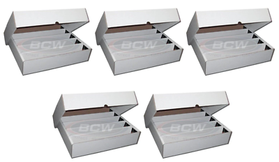 5-Pack BCW 5,000-Card Capacity FULL LID White Trading Card Storage Box GPK  MTG