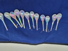 12 Pc  Acrylic Iridescent Teardrop Raindrop Christmas Ornaments 3 "