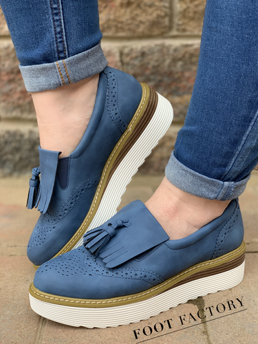 - 72253 - de plataforma mujer azul marino - cómodos y ligeros eBay