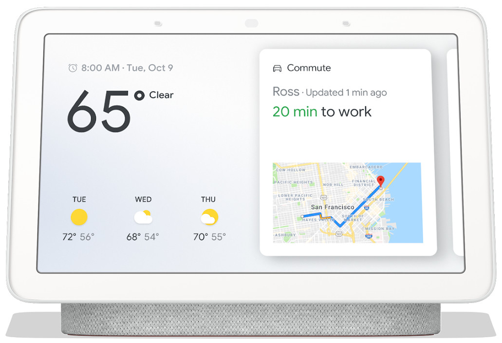 Google Nest Hub with Built-In Google Assistant, Chalk (GA00516-US