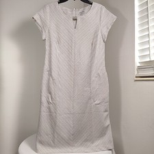 Shelby & Palmer Womens Dress 12 Striped Gray Minimalist Basic Classic Simple 