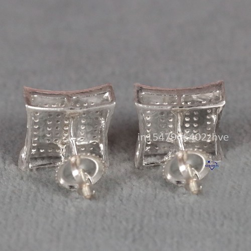 Small Round Cut Moissanite Diamond Earrings In 14KT White Gold For Gift - Picture 4 of 4