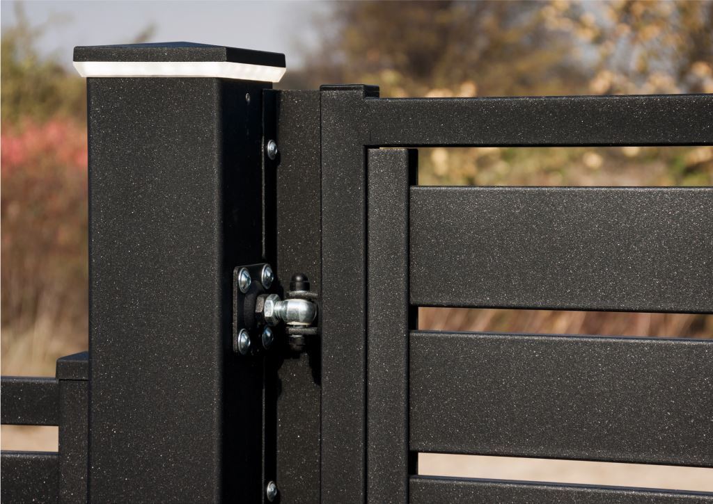 Doppelflügeltor Einfahrtstor elektr Doppelstabmatte "Leipzig" PREMIUM