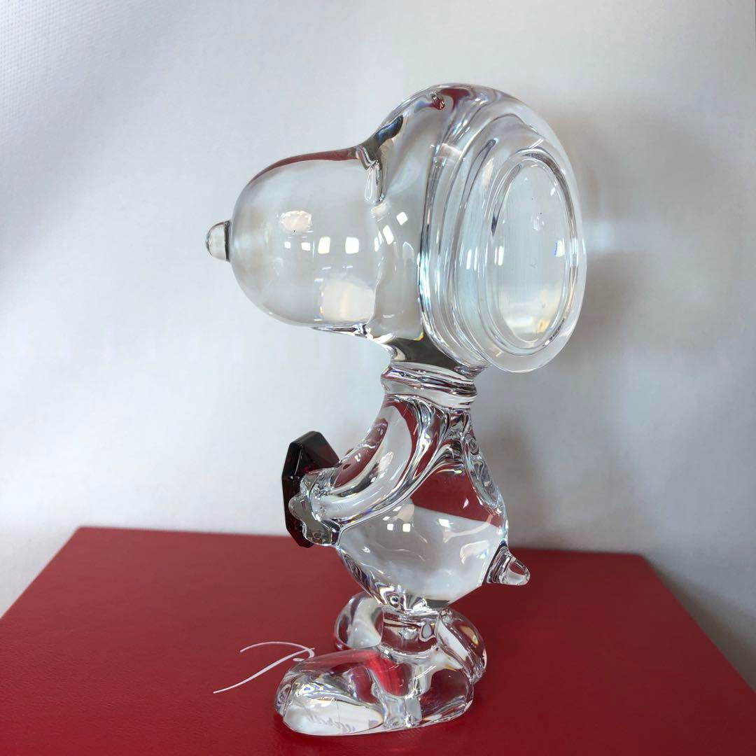 Baccarat Crystal Snoopy with Red Octagon in Red Box used