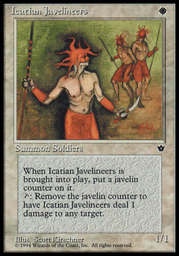 4x Icatian Javelineers (Kirschner) ~ Moderately Played Fallen Empires MTG Magic  - Picture 1 of 1
