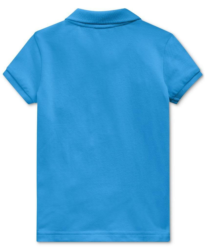 NWT Polo Ralph Lauren Toddler Girls Blue Stretch Mesh Polo Shirt 3