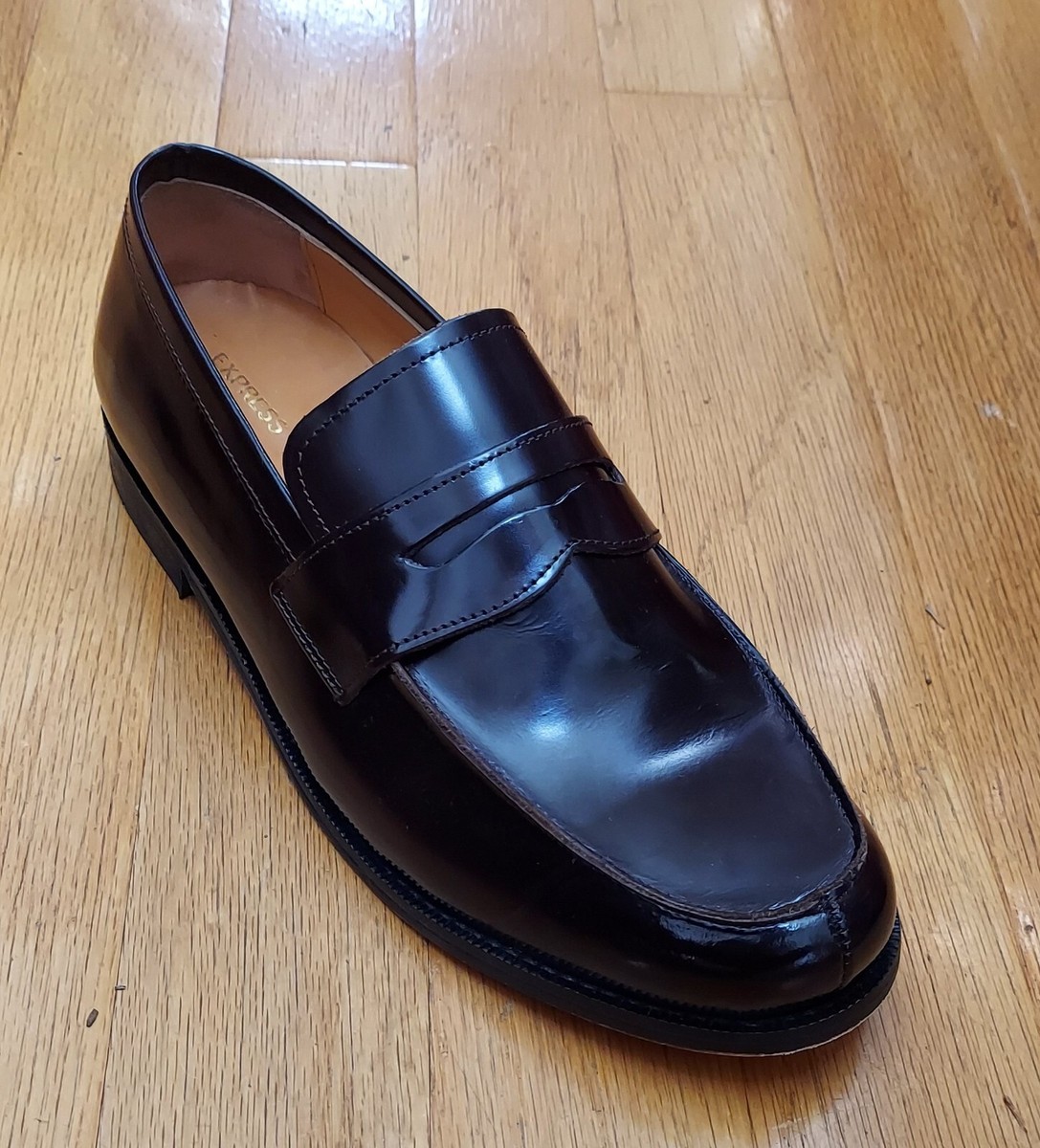 Express Mens Size 11 Leather Penny Loafers Brown Dress Shoe  display picture 2