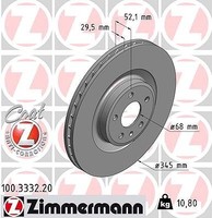 2X Zimmermann Bremsscheibe Vorderachse FüR Audi