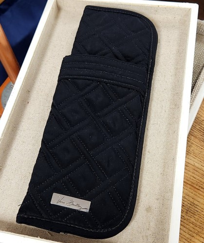 Vera Bradley Curling/Flat Iron Cover Quilted Classic Black Travel Case/Holder VG