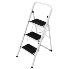 Scala Scaletta pieghevole salvaspazio con 3 gradini sgabello antiscivolo acciaio