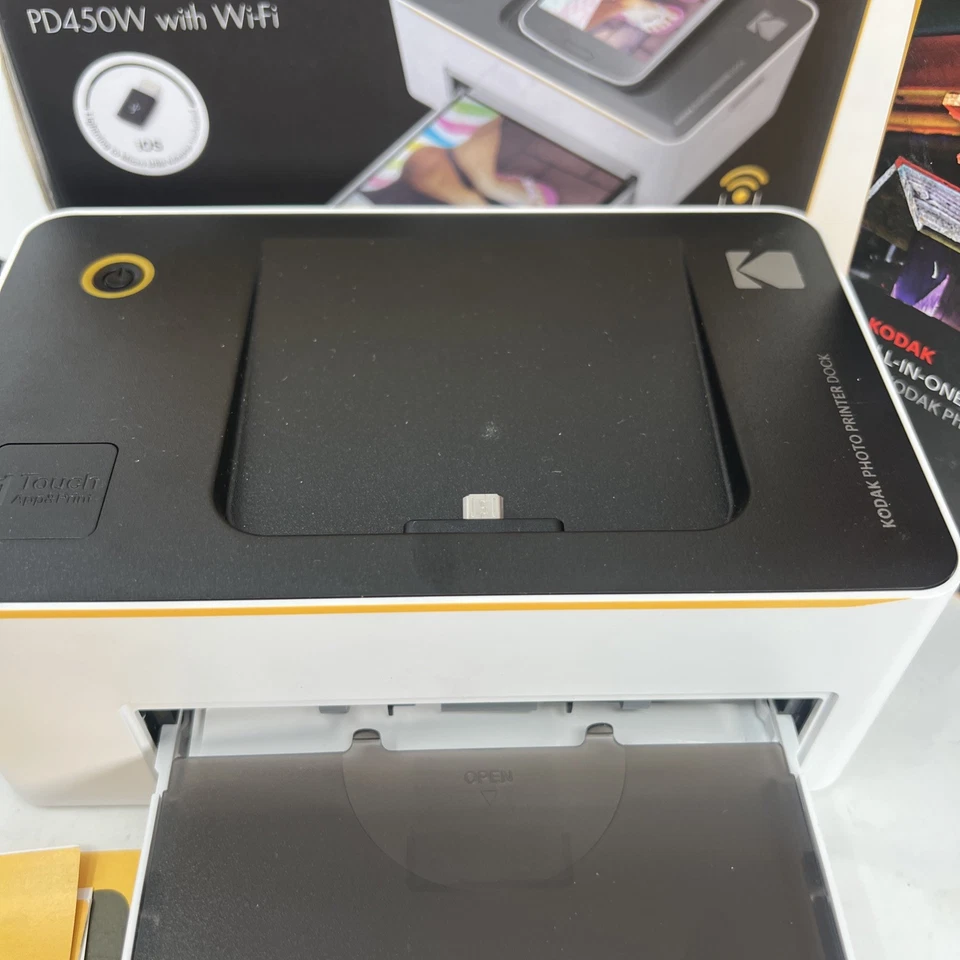 Kodak 4x6 Photo Printer Dock PD450W w/WiFi, iOS + USB-C, Untested Excellent Cond - Image 2 of 4