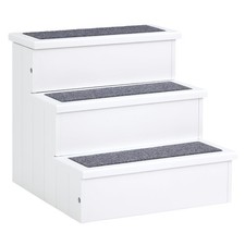 Escalier pour Chien Animaux Rampe 3 marches revêtement Tapis Coffre Interne R...