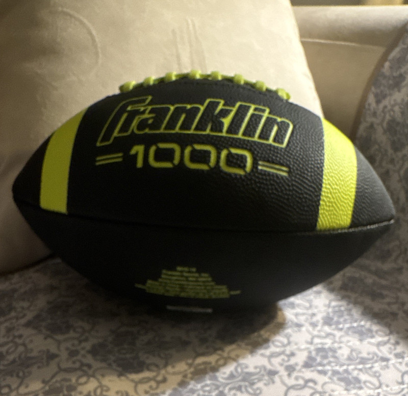 Franklin 1000 Football Ball, Black/Green, 1-Item Set