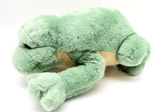 Vintage 1990 GUND Plush Green and Yellow "Croaking" Frog 10.5"