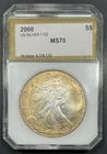 2000 PCI American Silver Eagle $1 - Colorful  Toned