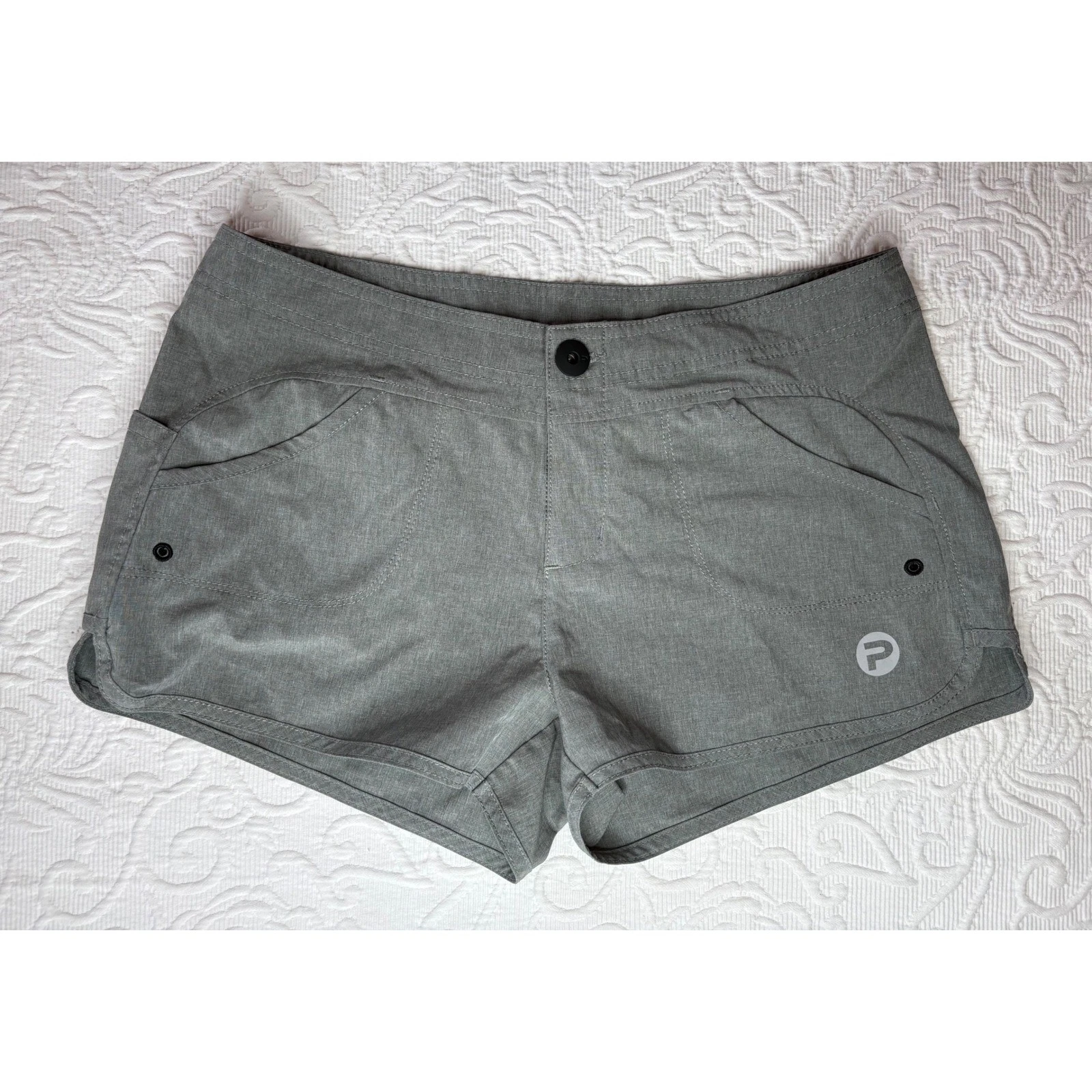 Pelagic Women Heather Grey Fishing Shorts Size 4 Quick Dry Stretch Activewear