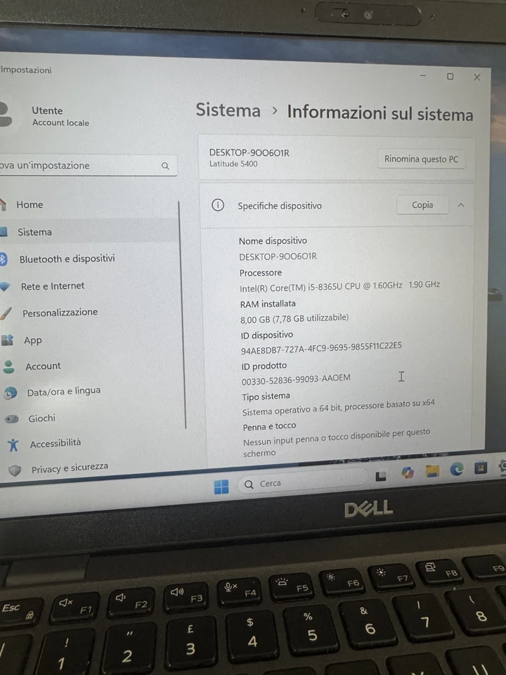 Dell Latitude 5400 · i5-8365U · 8GB · 256GB, foto 4 di 5