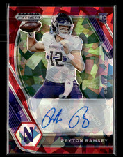 Peyton Ramsey 2021 Prizm Draft Picks Red Ice Prizm Auto